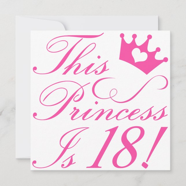 18th Birthday Princess Card (Front)