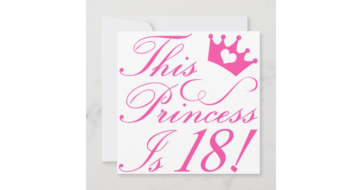 18th Birthday Princess Card | Zazzle