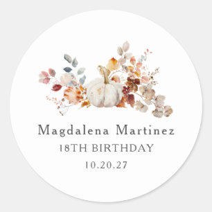 18th Birthday Pumpkin Fall Flower Envelope Seal