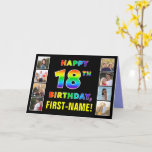 [ Thumbnail: 18th Birthday: Rainbow Text, Custom Photos & Name Card ]