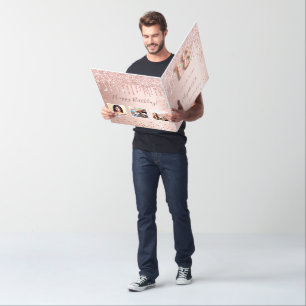 18th birthday rose gold drips photo card