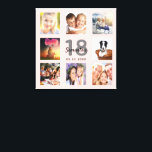 18th birthday rose gold name photo collage canvas print<br><div class="desc">A unique 18th birthday gift or keepsake, celebrating her life with a collage of 8 of your photos. Add images of her family, friends, pets, hobbies or dream travel destination. Personalize and add a name, age 18 and a date. Gray and black colored letters. A chic girly and feminine rose...</div>