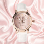 18th Birthday rose gold name Watch<br><div class="desc">A gift for an 18th birthday. A rose gold gradient background color.   Add a name,  date</div>