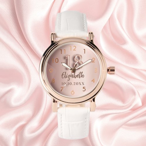 18th Birthday rose gold name Watch