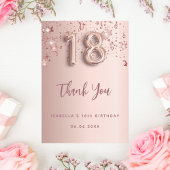 18th birthday rose gold stars thank you card | Zazzle