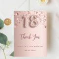 18th birthday rose gold stars thank you card | Zazzle