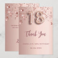 18th birthday rose gold stars thank you card | Zazzle