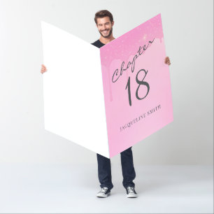 18th Birthday Script Pink Giant Card