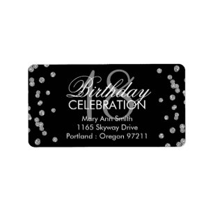 18th Birthday Silver Glitter Confetti Black Label