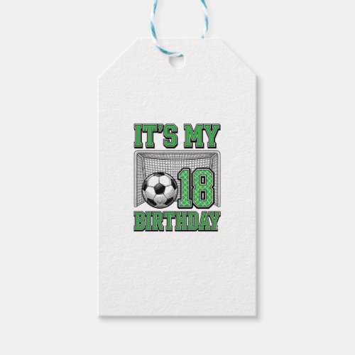18th Birthday Soccer Vintage Gift Tags