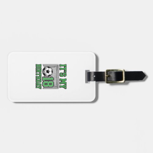 18th Birthday Soccer Vintage Luggage Tag