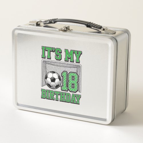 18th Birthday Soccer Vintage Metal Lunch Box