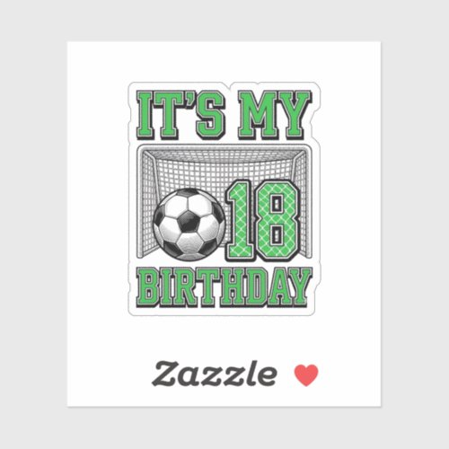 18th Birthday Soccer Vintage Sticker
