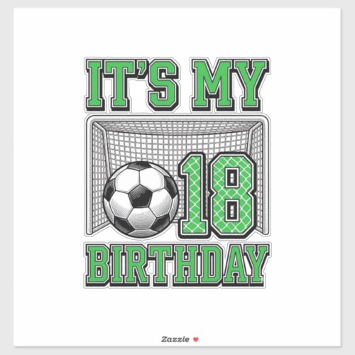 18th Birthday Soccer Vintage Sticker