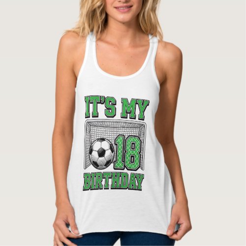 18th Birthday Soccer Vintage Tank Top