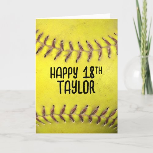 18th Birthday Softball Card