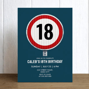 18th Birthday Speed Limit Sign - ANY AGE Invitation
