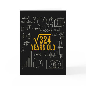 18th Birthday Square Root Of 324 Love Math 18 Year Card