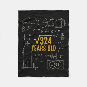 18th Birthday Square Root Of 324 Love Math 18 Year Fleece Blanket