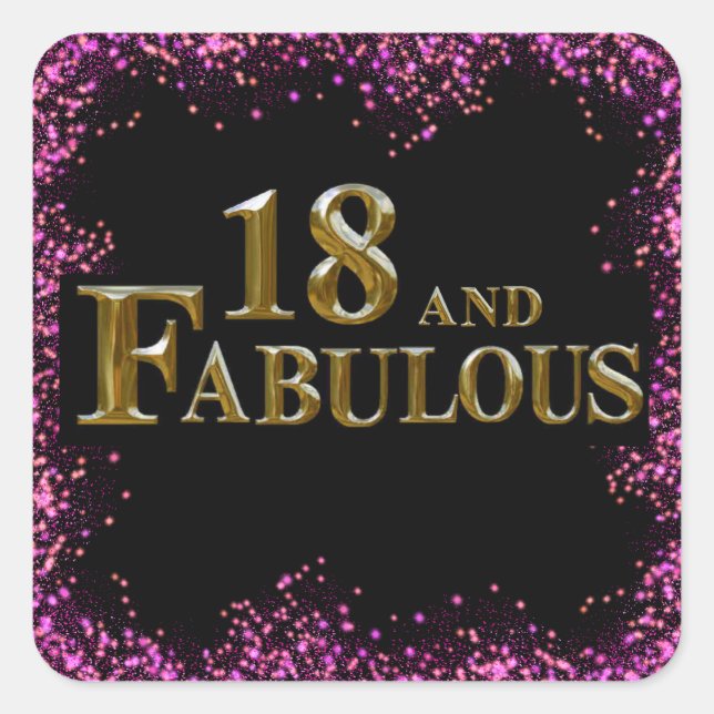 18th Birthday  Square Sticker (Front)