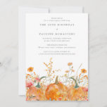 18th Birthday Surprise Party Pumpkin Wildflower Invitation<br><div class="desc">Fall pumpkins are nestled in delicate golden yellow and orange wildflowers to create an elegant aesthetic. All of the text is editable so you can easily craft your own special mood.</div>