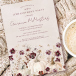 18th Birthday Surprise Party Pumpkin Wildflower Invitation<br><div class="desc">Fall pumpkins are nestled in delicate burgundy red and white wildflowers to create an elegant aesthetic. All of the text is editable so you can easily craft your own special mood.</div>