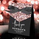 18th Birthday Thank You Rose Gold Glitter Script Favor Boxes<br><div class="desc">Show appreciation with these 18th Birthday Thank You Rose Gold Glitter Script Favor Boxes. Designed with a luxurious touch of rose gold glitter and a stylish script font, these favor boxes add a special sparkle to your 18th birthday celebration. A perfect way to thank your guests and leave them with...</div>
