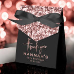 18th Birthday Thank You Rose Gold Glitter Script Favor Boxes<br><div class="desc">Show appreciation with these 18th Birthday Thank You Rose Gold Glitter Script Favor Boxes. Designed with a luxurious touch of rose gold glitter and a stylish script font, these favor boxes add a special sparkle to your 18th birthday celebration. A perfect way to thank your guests and leave them with...</div>