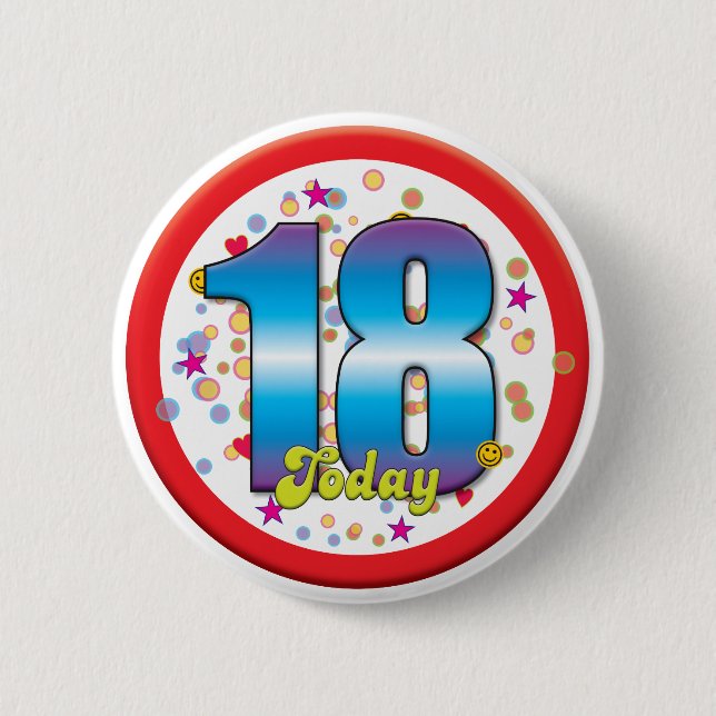 18th Birthday Today v2 Button (Front)