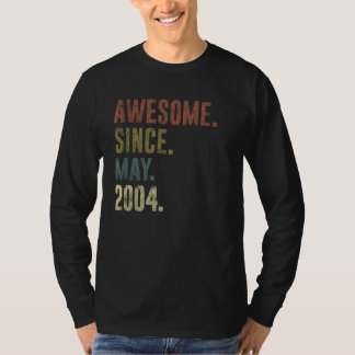 18th Birthday Vintage Awesome Since May 2004 T-Shirt