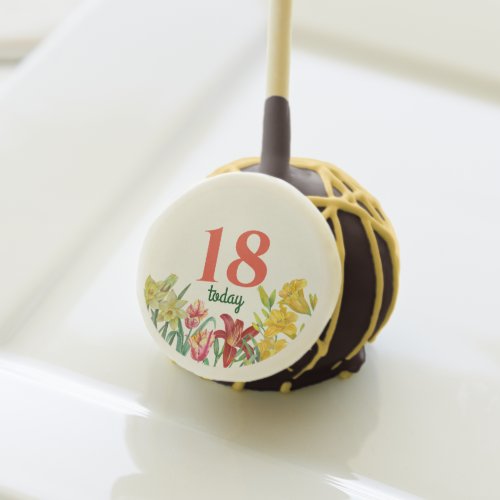 18th Birthday Watercolor Spring Flowers  Cake Pops