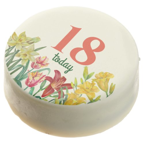 18th Birthday Watercolor Spring Flowers  Chocolate Covered Oreo
