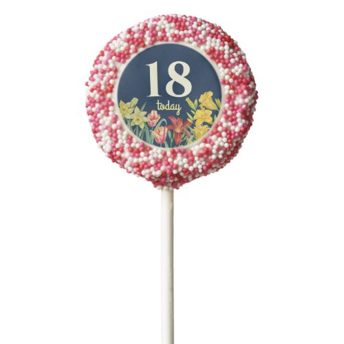 18th Birthday Watercolor Spring Flowers  Chocolate Covered Oreo Pop