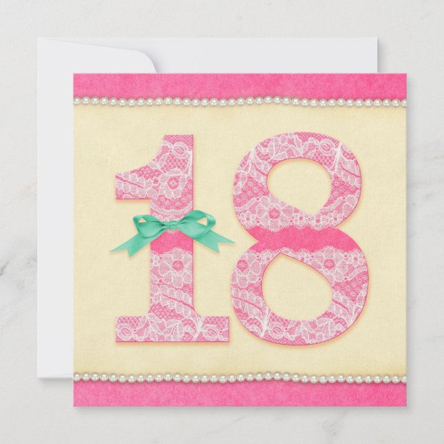 18th - Birthday wishes card fashion girl (Front)