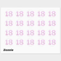 LARGE AGE NUMBER modern 18 gold glitter Classic Round Sticker, Zazzle