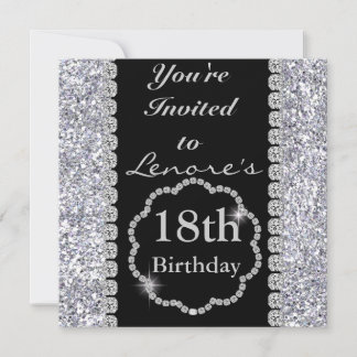 18th BLING Birthday Party Invitation