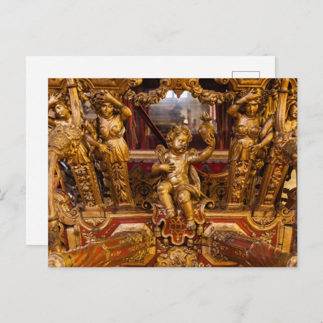 18th c. Coach detail. Museu dos Coches. Lisbon Postcard (Front/Back)