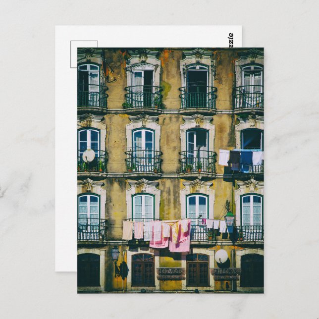 18th c rundown building in Alfama district. Lisbon Postcard (Front/Back)