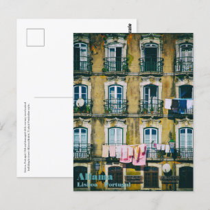 18th c rundown building in Alfama district. Lisbon Postcard