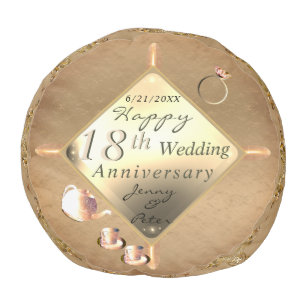 18th Cat's Eye Wedding Anniversary Pouf