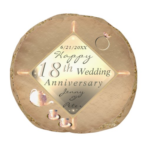 18th Cats Eye Wedding Anniversary  Pouf