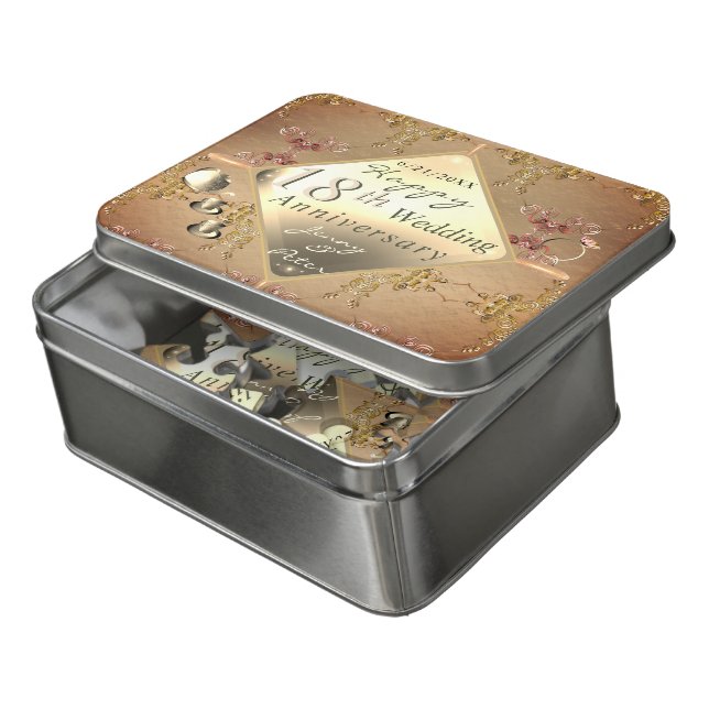 18th Cat's Eye Wedding Anniversary Puzzle (Lid Open)