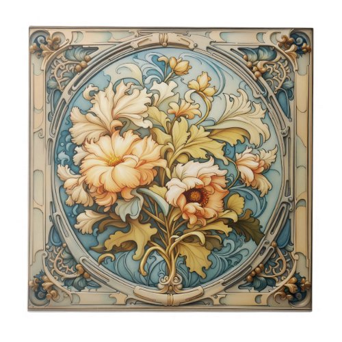 18th century art Nouveau ceramic tile