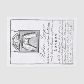 18th Century Bussiness Trade Card Tissue Paper