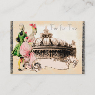 18th Century Couple with the Paris Opera House Business Card