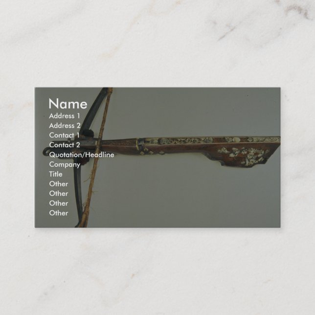18th century cross-bow, Malbork, Poland Business Card (Front)