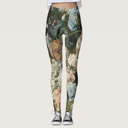 18th CENTURY DUTCH PASTEL FLORAL ASYMM Leggings