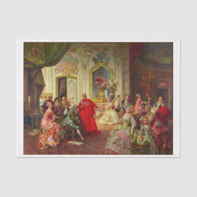 18th Century Elegant Gathering Motif Decoupage Tissue Paper (Front)