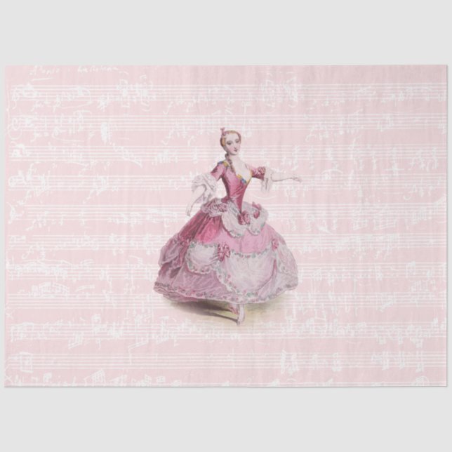 18th Century Fashion Music Ephemera French Tissue Paper (Front)