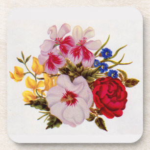 18th century flower bouquet flower arrangement beverage coaster